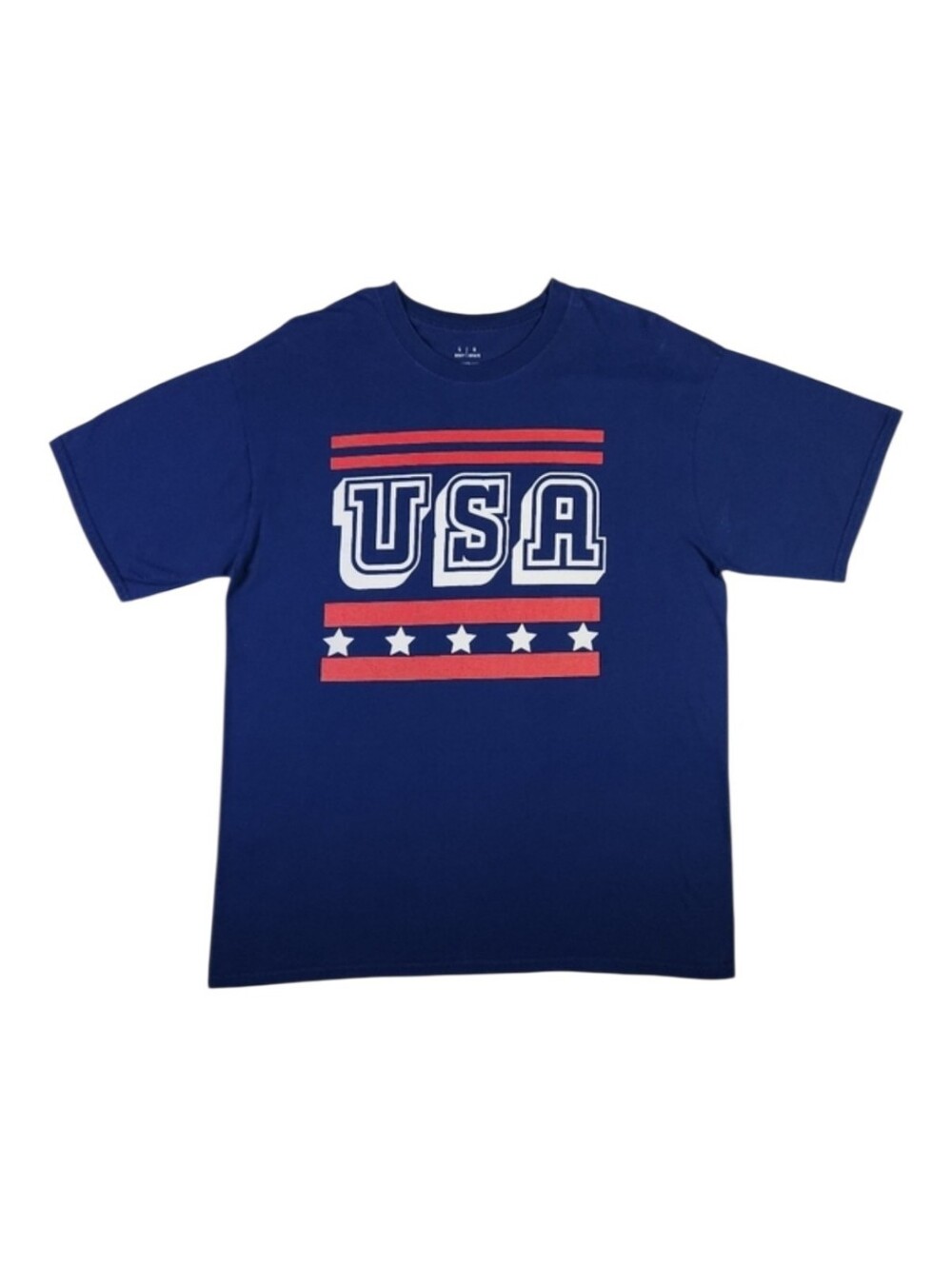 USA Patriotic Graphic Tee Stars and Stripes Royal Blue T-Shirt Large Streetwear